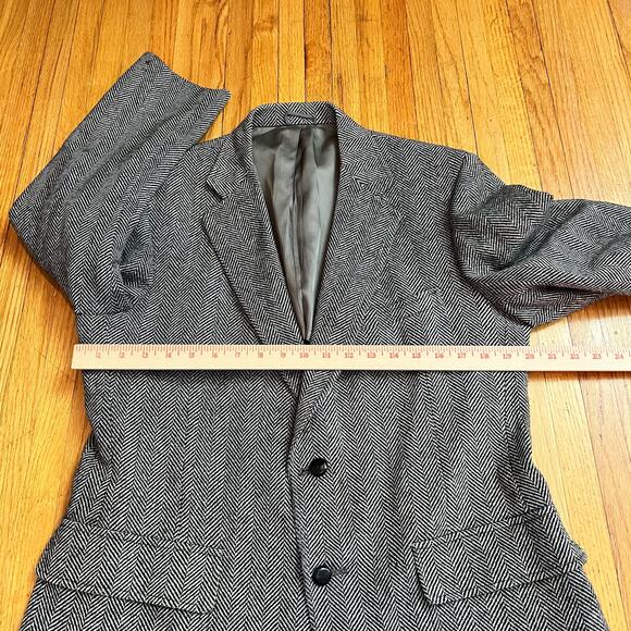 American Craftsman Blazer Mens 40 Herringbone Black Wool Sport Coat - Picture 10 of 13